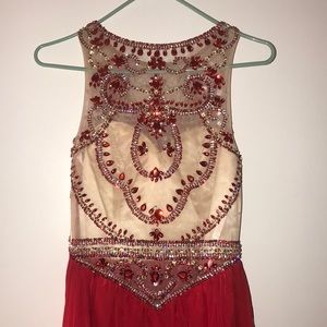 Pageant Gown Red & Gold